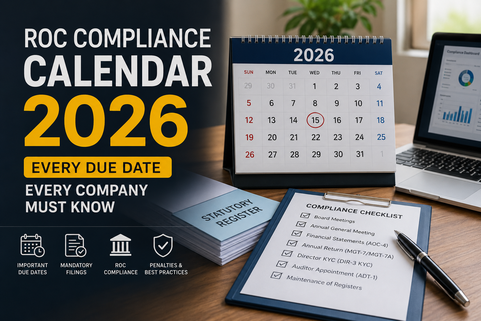 ROC Compliance Calendar 2026: Every Due Date Every Company Must Know